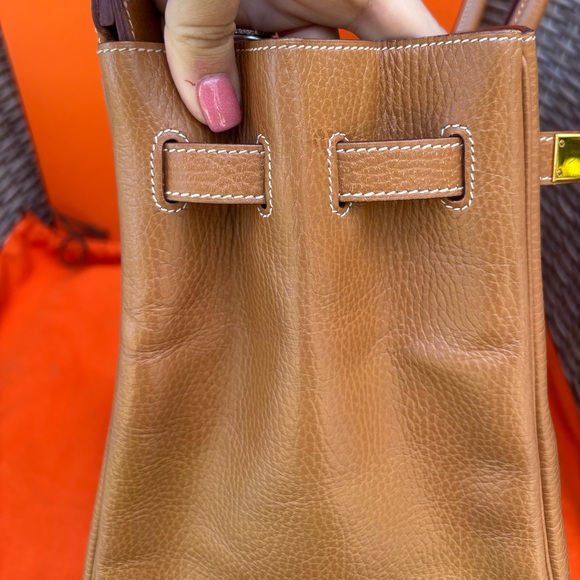 Authentic HERMES BIRKIN 35 natural brown Togo leather gold hardware with charm - Picture 14 of 16